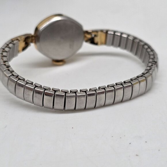 Vintage Timex Womens Two-Tone Stretch Band Watch Wind Up Quartz Working - Picture 5 of 9